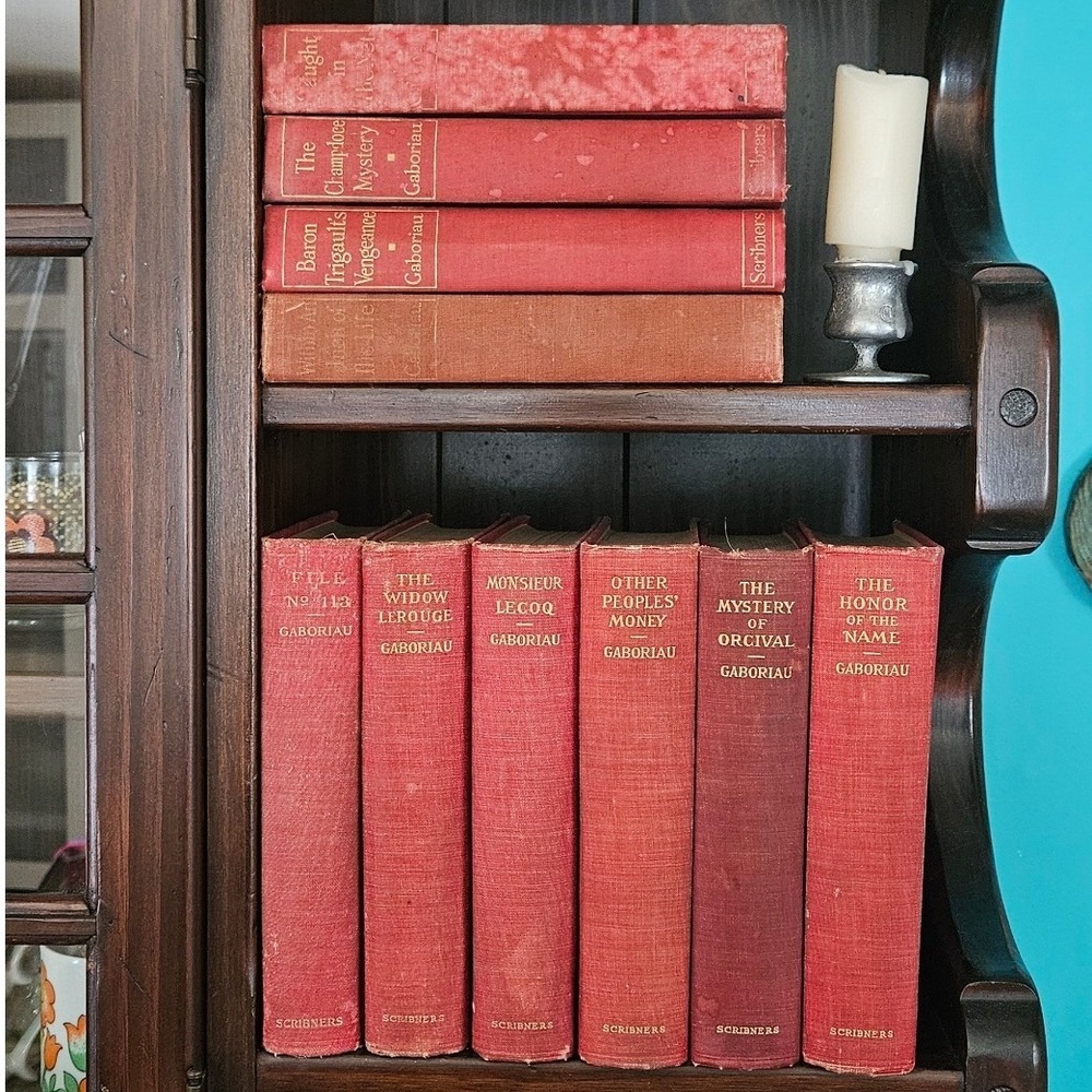 1st Ed Emile Gaboriau Antique Mystery 10 Book Set Red Cloth Scribner's 1900-1913